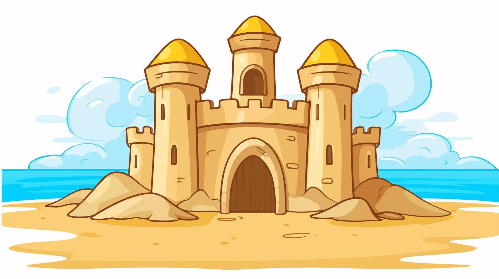 Whimsical Sand Castle Vector Illustration — free download from Dotvec