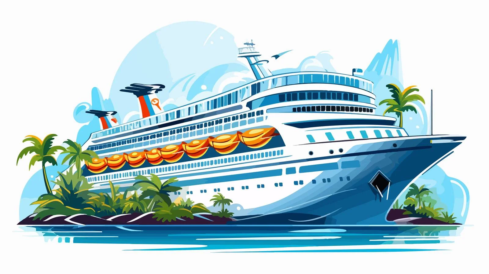 Cheerful Cruise Ship Vacation Scene — free download from Dotvec