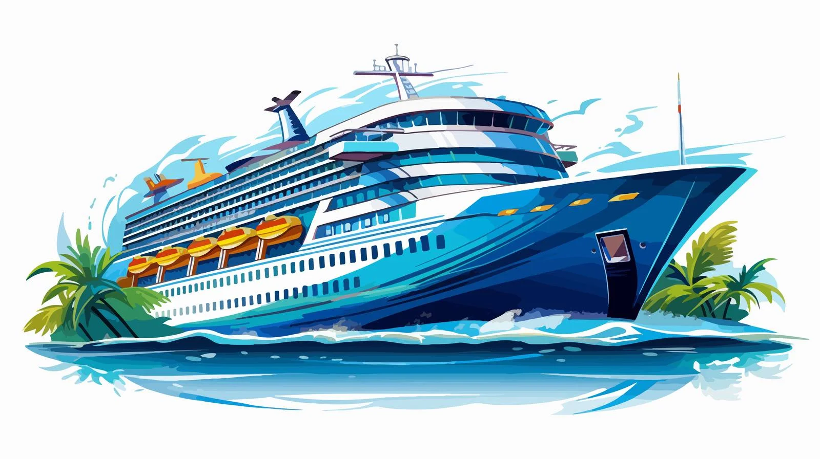 Holiday Cruise Ship Vector Illustration — free download from Dotvec