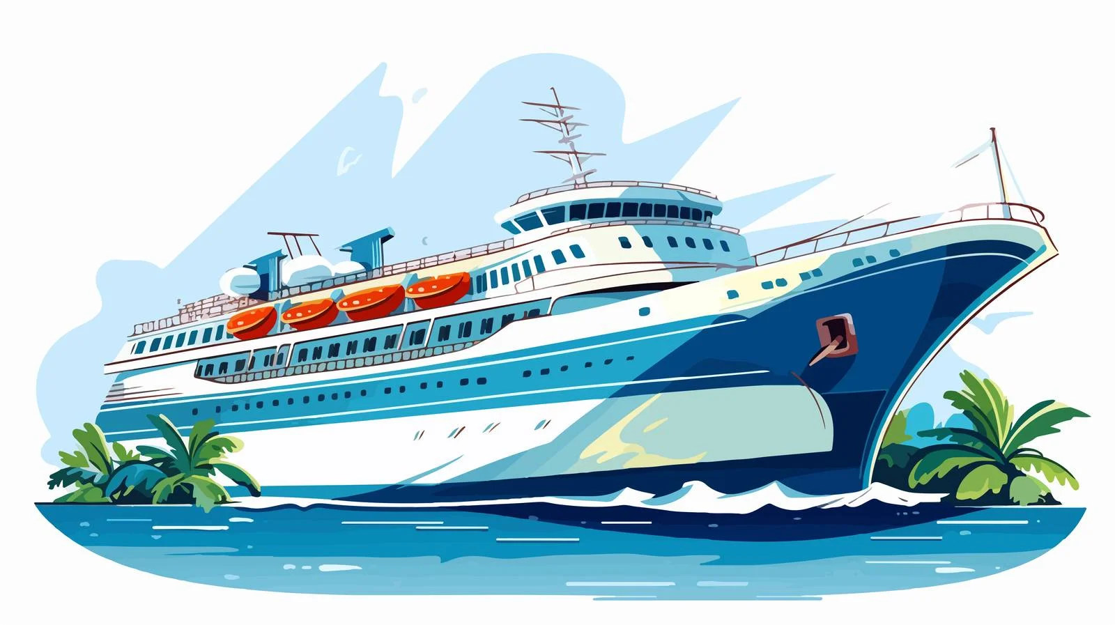 Playful Cruise Ship on Holiday Travel — free download from Dotvec