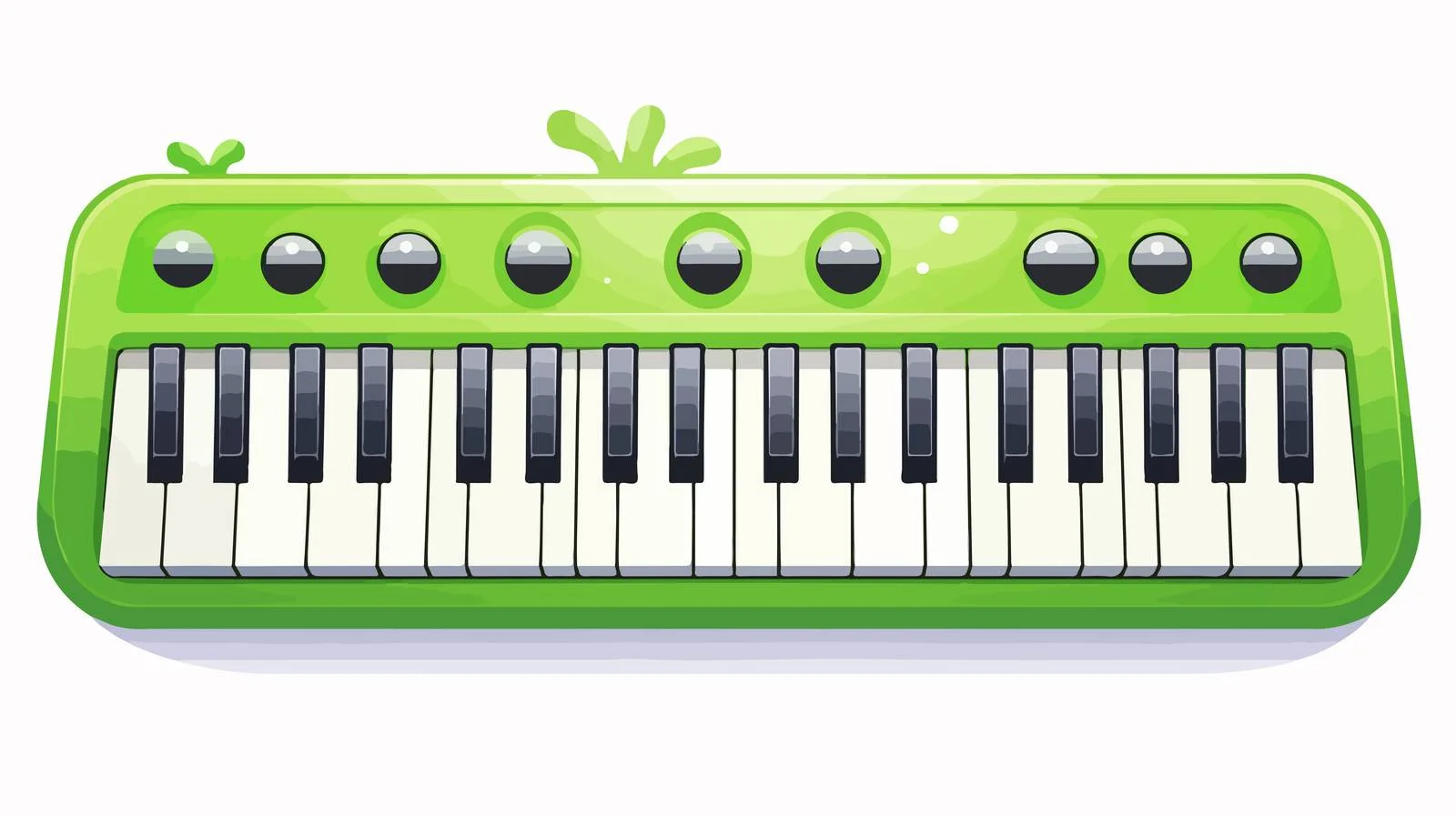 Cartoon Green MIDI Keyboard — free download from Dotvec