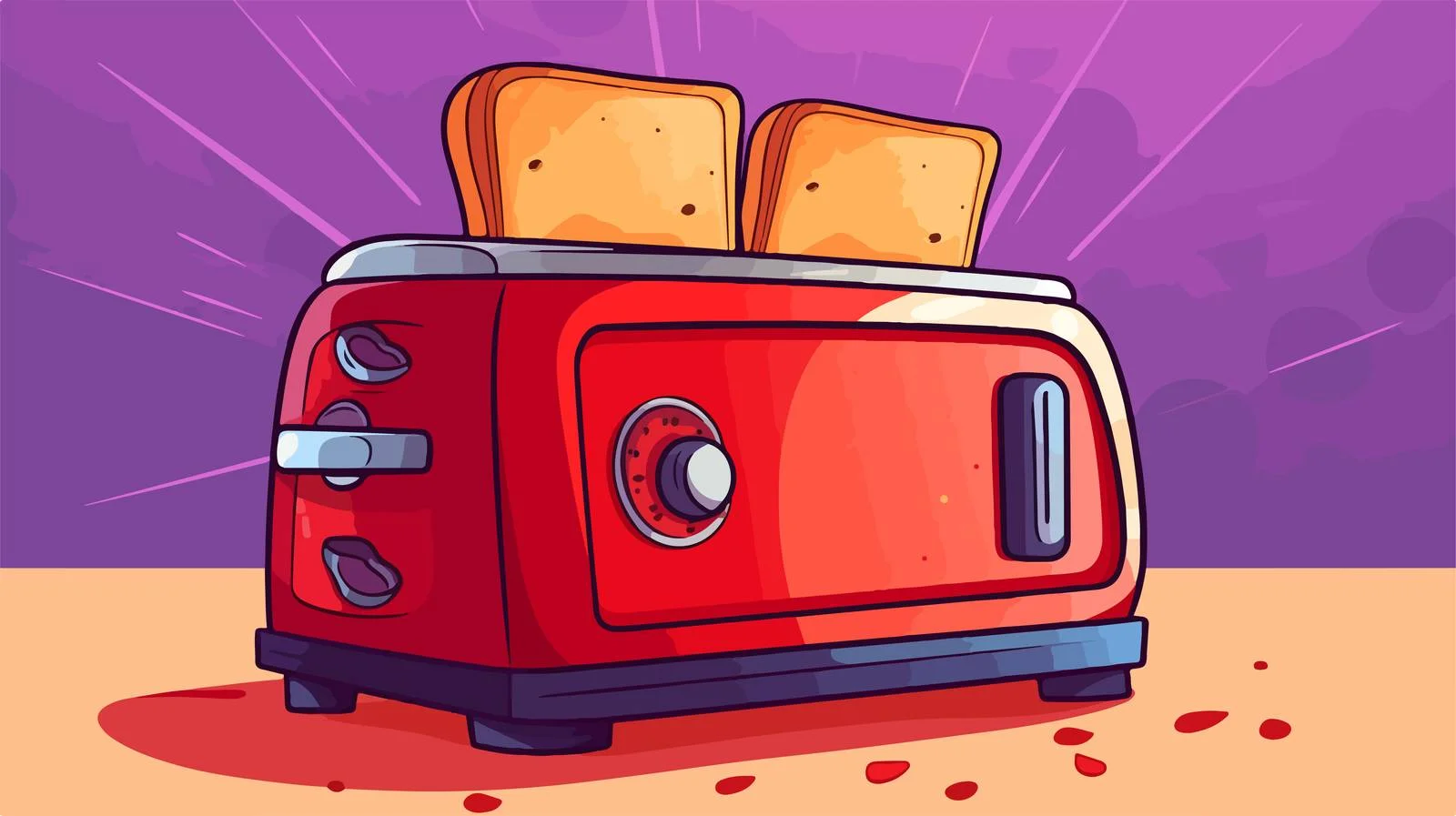 Colorful Toaster with Breads — free download from Dotvec