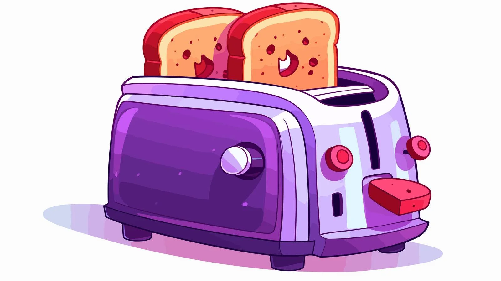 Colorful Toaster With Breads — free download from Dotvec