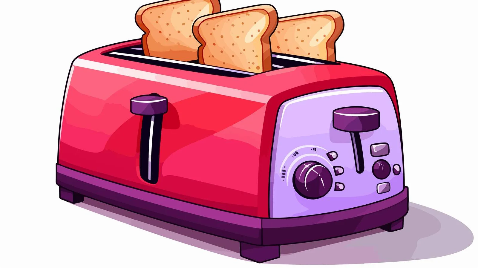Colorful Toaster with Bread — free download from Dotvec