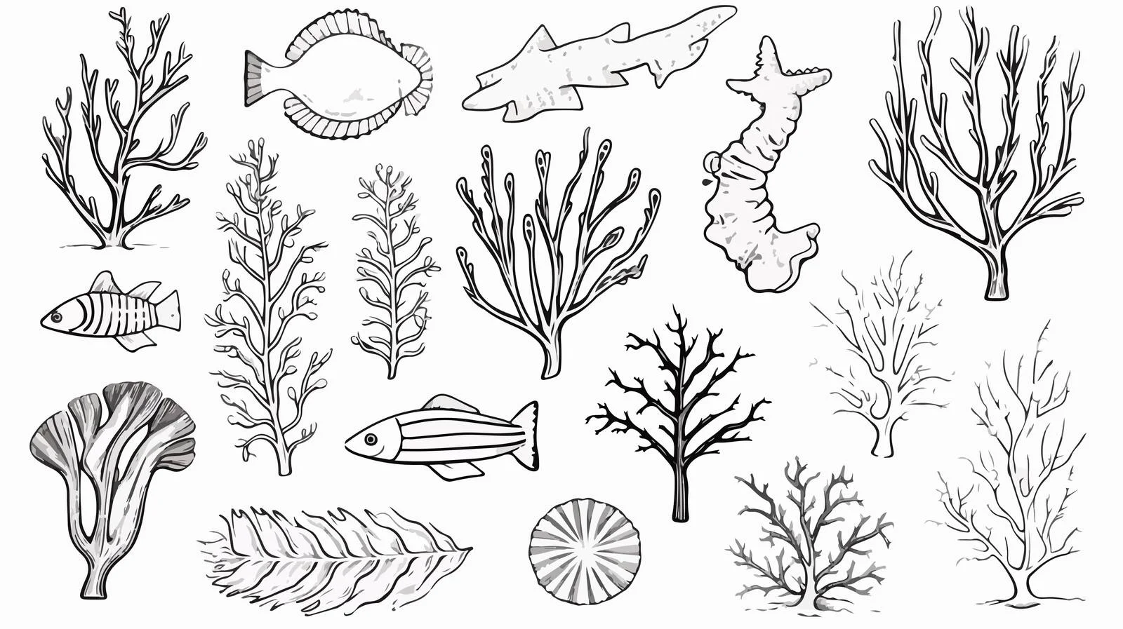 Hand-drawn Coral Sketch Illustration — free download from Dotvec