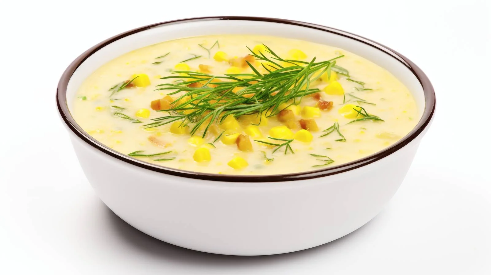 Creamy Corn Chowder Soup on White — free download from Dotvec