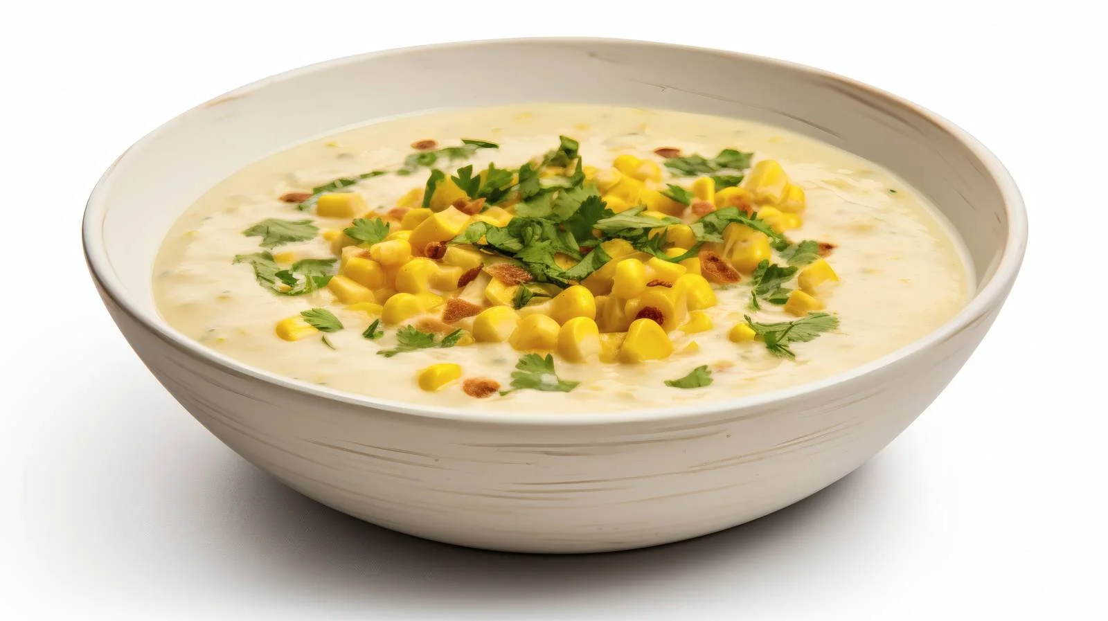 Creamy Corn Chowder Soup on White — free download from Dotvec