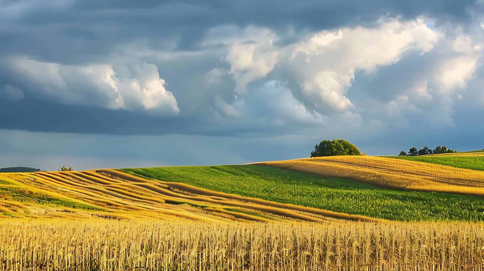 Agricultural Fields under Dramatic Clouds Isolated — free download from Dotvec