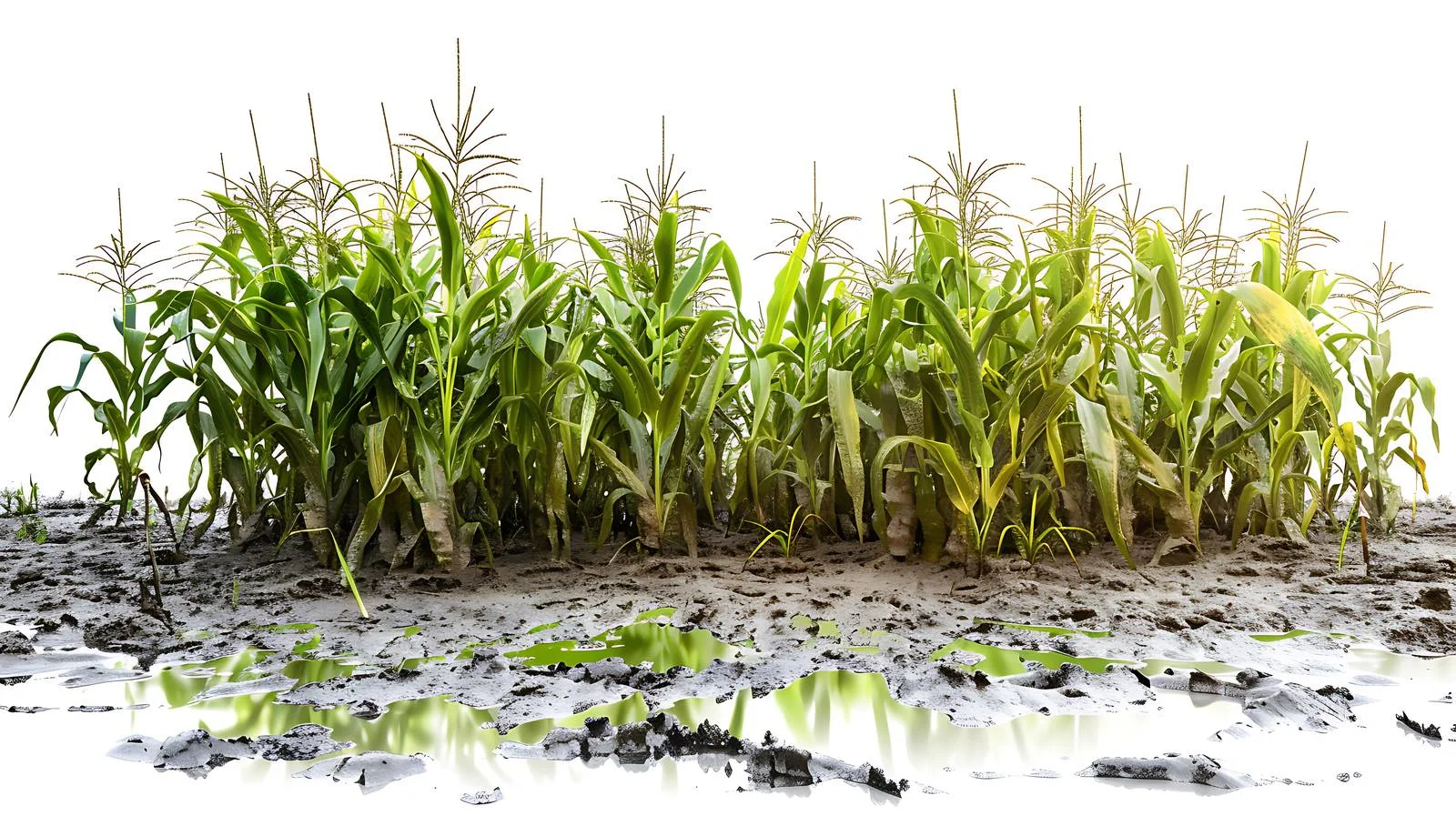 Cornfield showing water damage on white background — free download from Dotvec