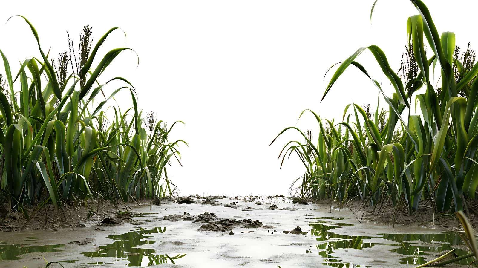 Cornfield showing water damage on white background — free download from Dotvec