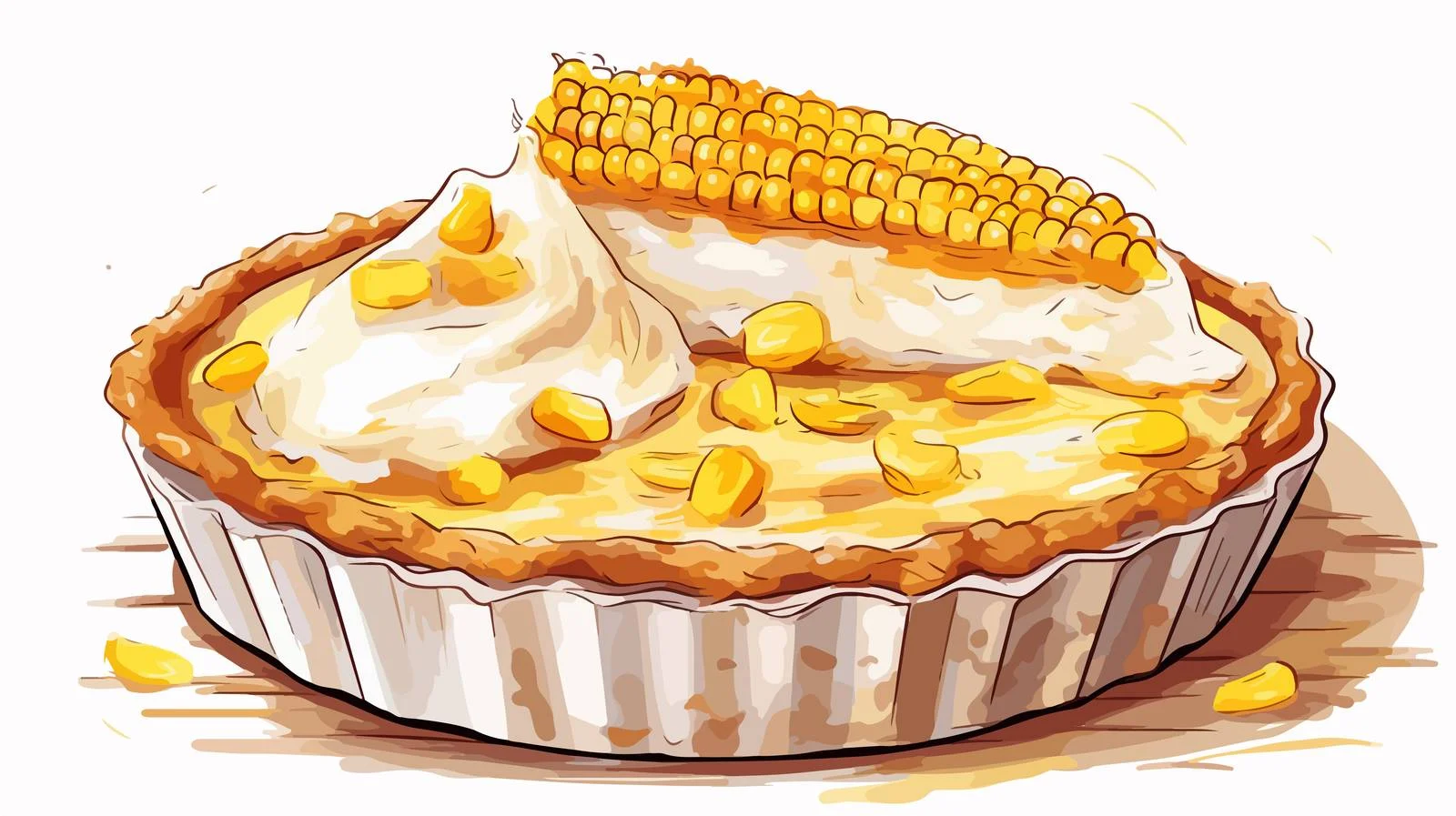 Latin American Corn Pie Sketch — free download from Dotvec