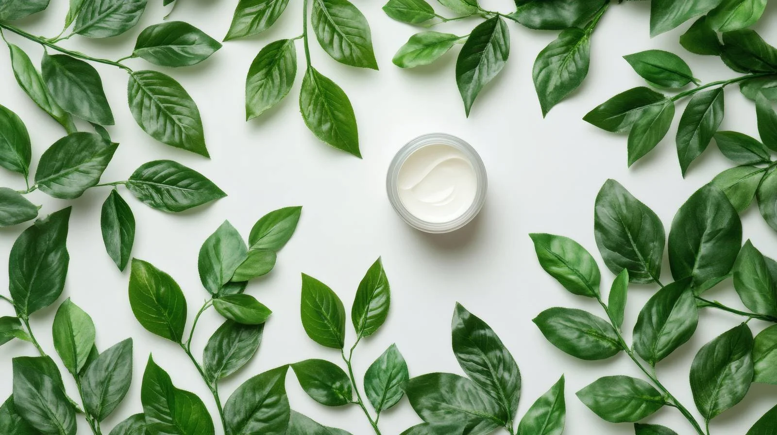 Luxurious Body Cream with Green Leaves — free download from Dotvec