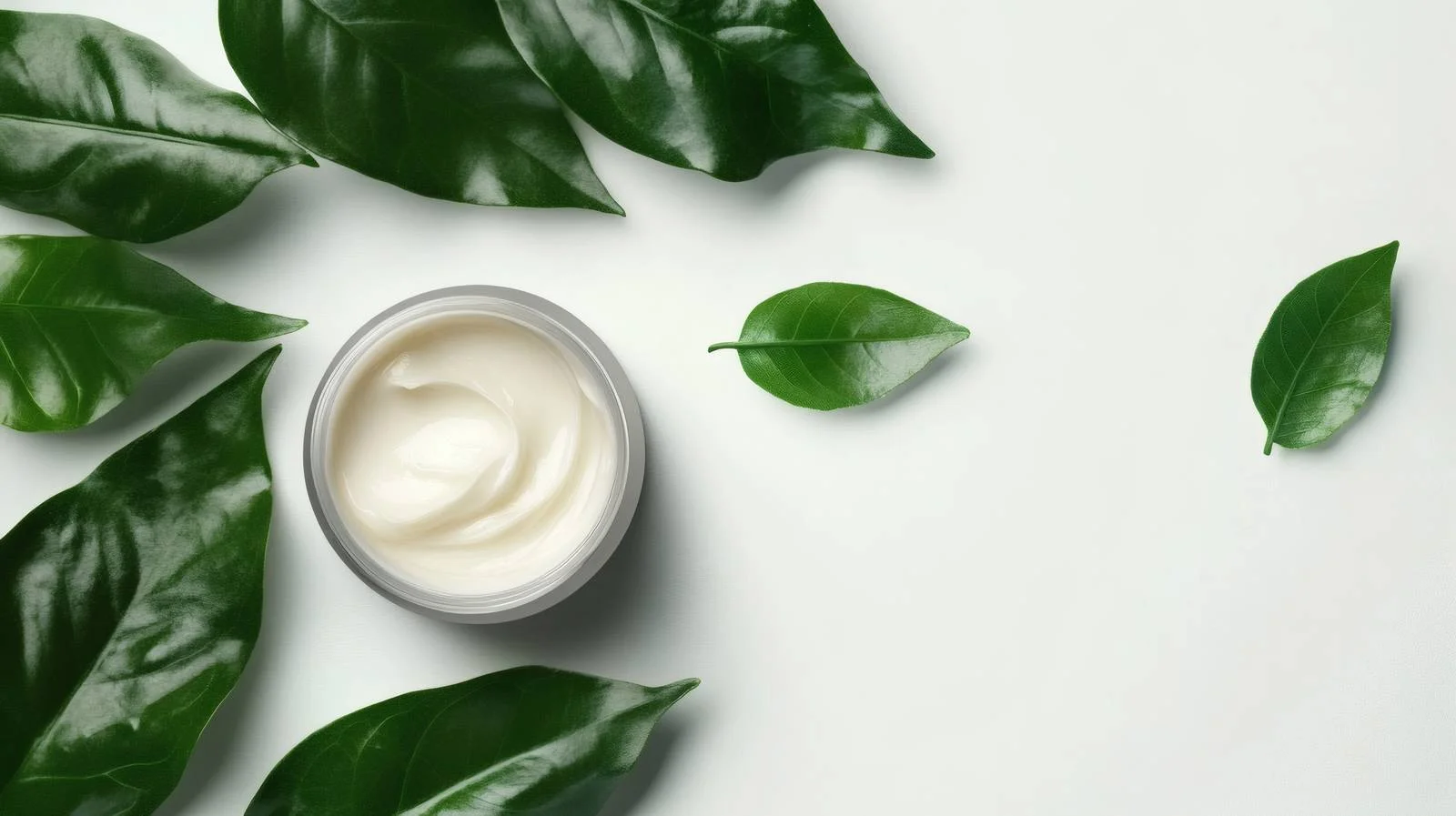 Luxurious Body Cream on Fresh Green Leaves — free download from Dotvec
