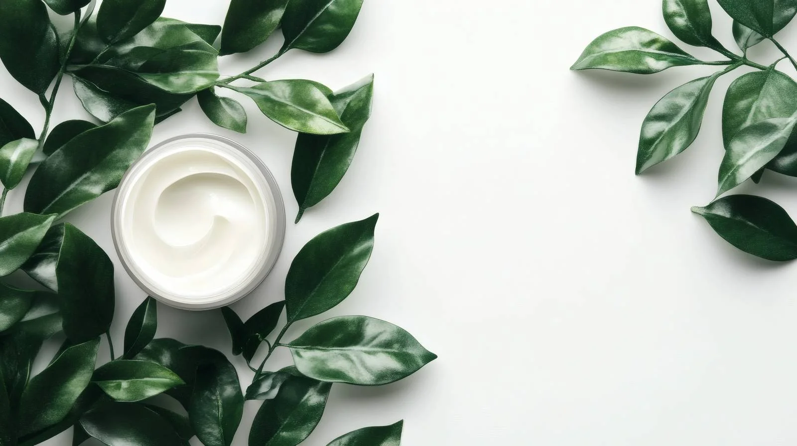 Luxurious Body Cream on Fresh Green Leaves — free download from Dotvec