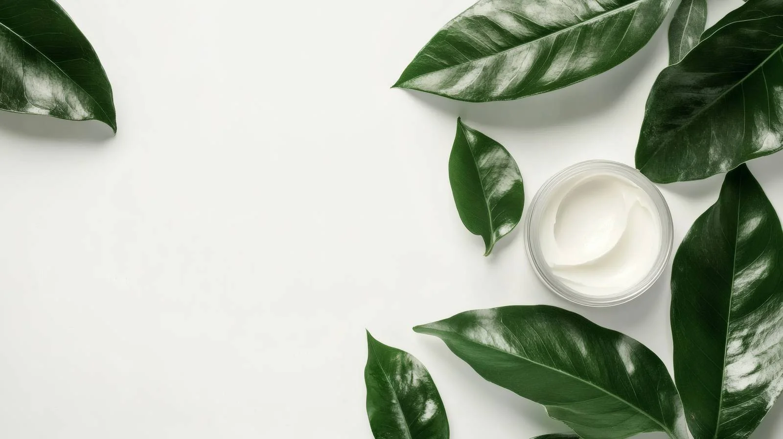 Luxurious Cosmetic Cream on Vibrant Green Leaf — free download from Dotvec
