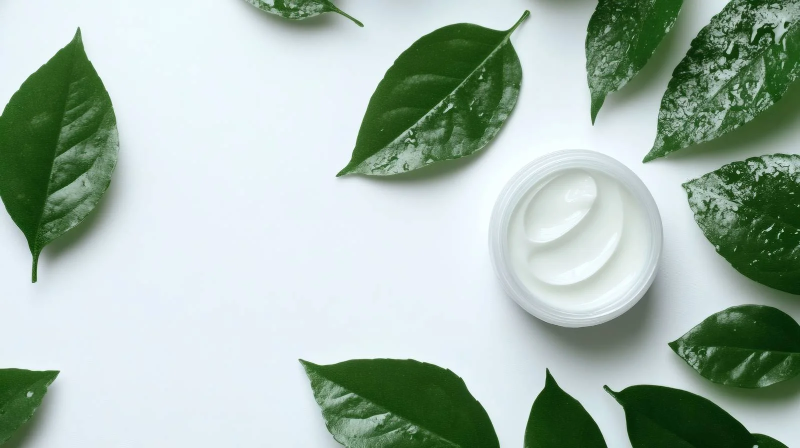 Luxurious Cosmetic Cream on Green Leaves — free download from Dotvec