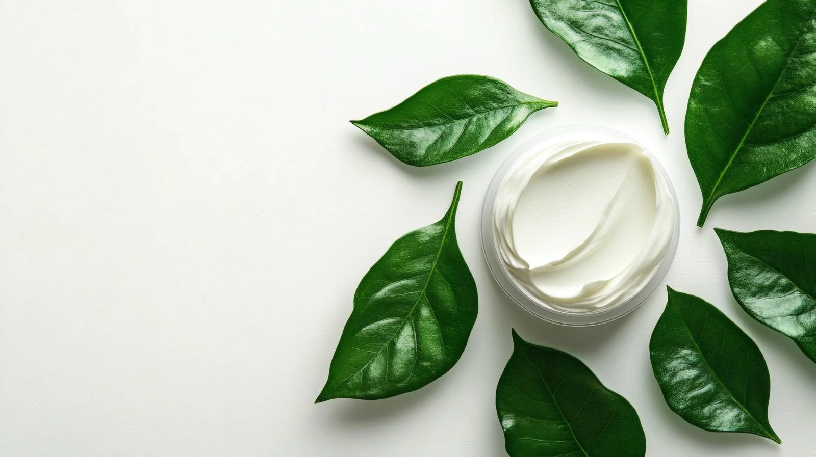 Luxurious Cosmetic Cream on Green Leaves — free download from Dotvec