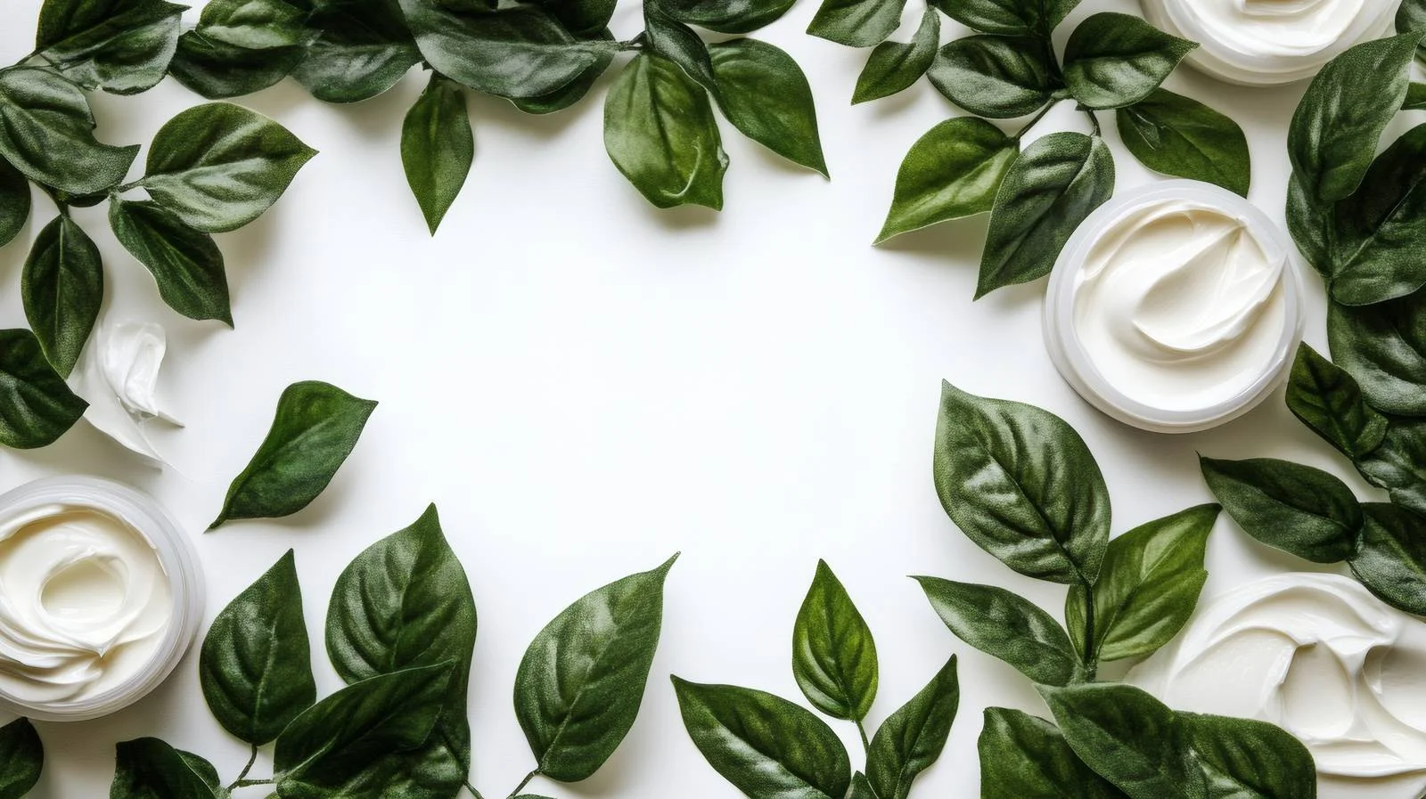 Luxurious Cosmetic Cream on Vibrant Green Leaves — free download from Dotvec