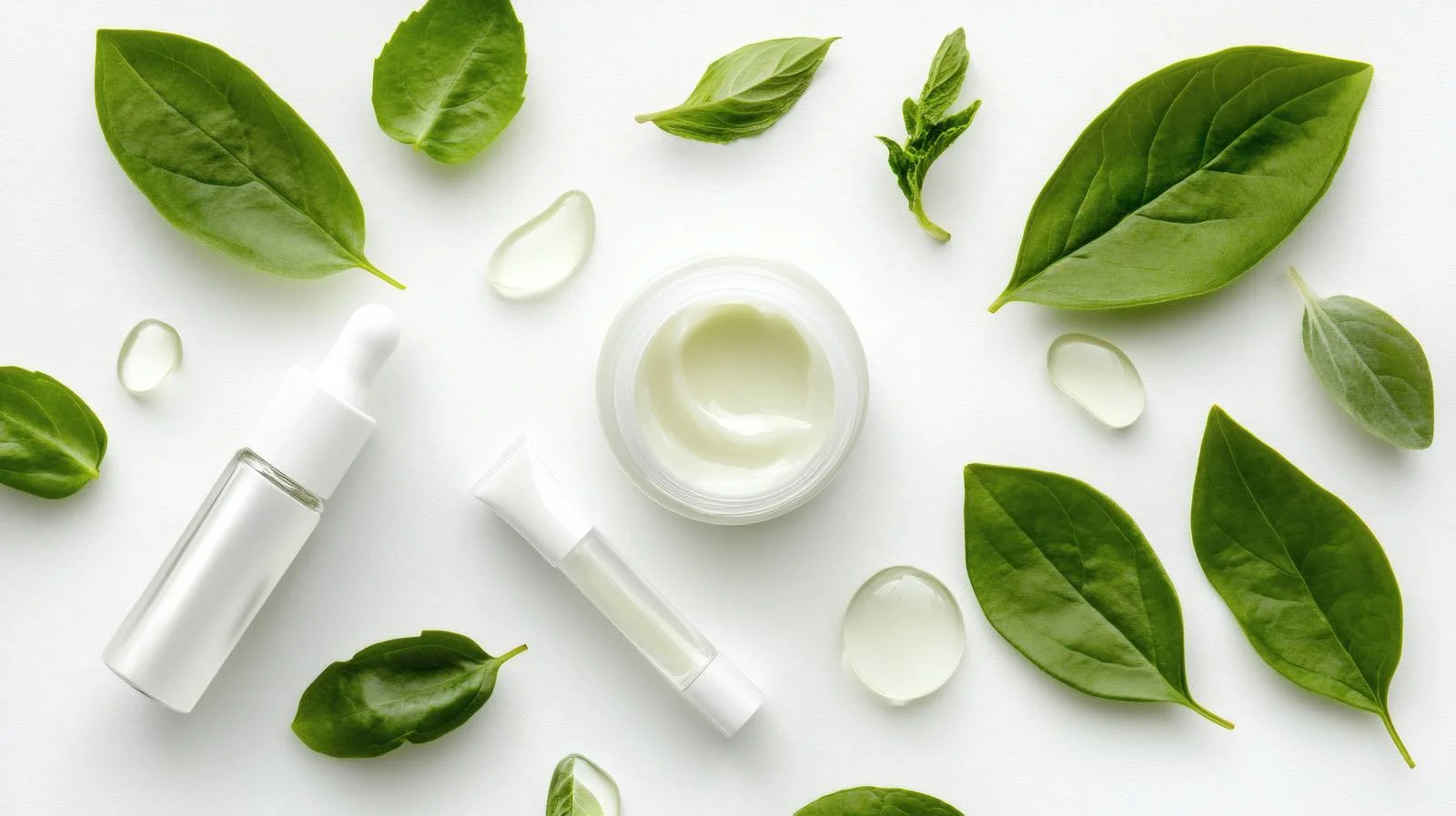 Luxurious Cosmetic Serum with Green Leaves — free download from Dotvec
