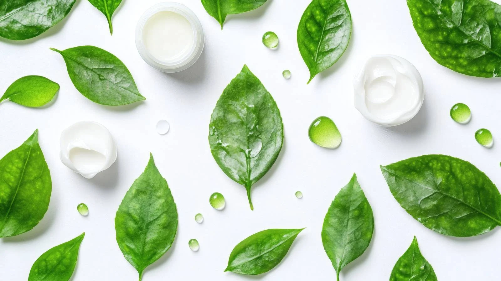 Luxurious Cosmetic Cream with Green Leaves — free download from Dotvec