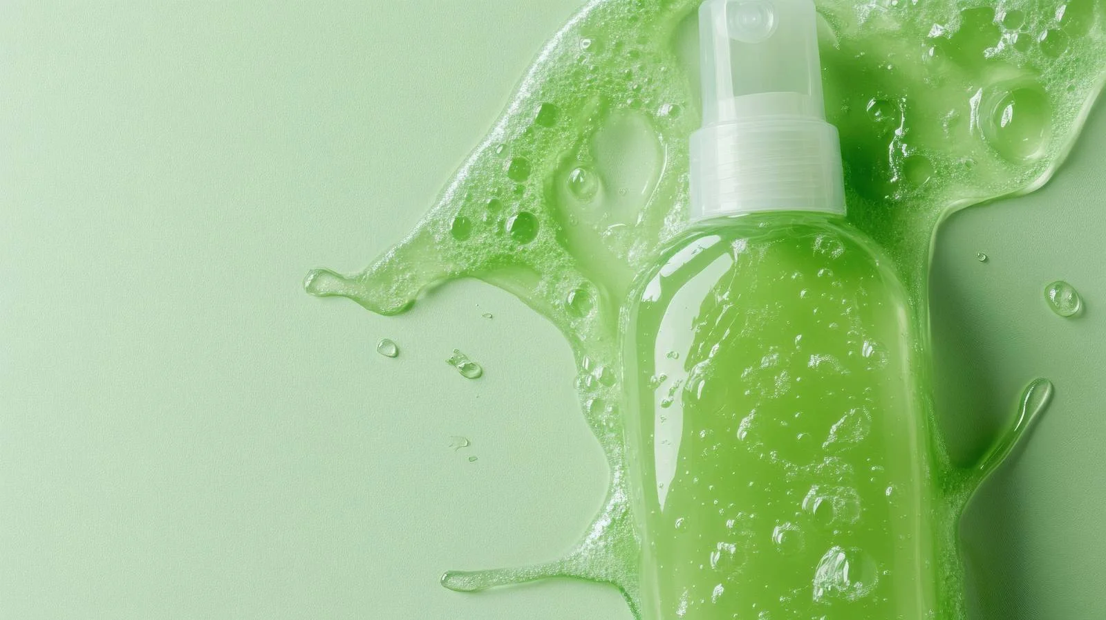 Green Background Cosmetic Face Cleansing Gel — free download from Dotvec