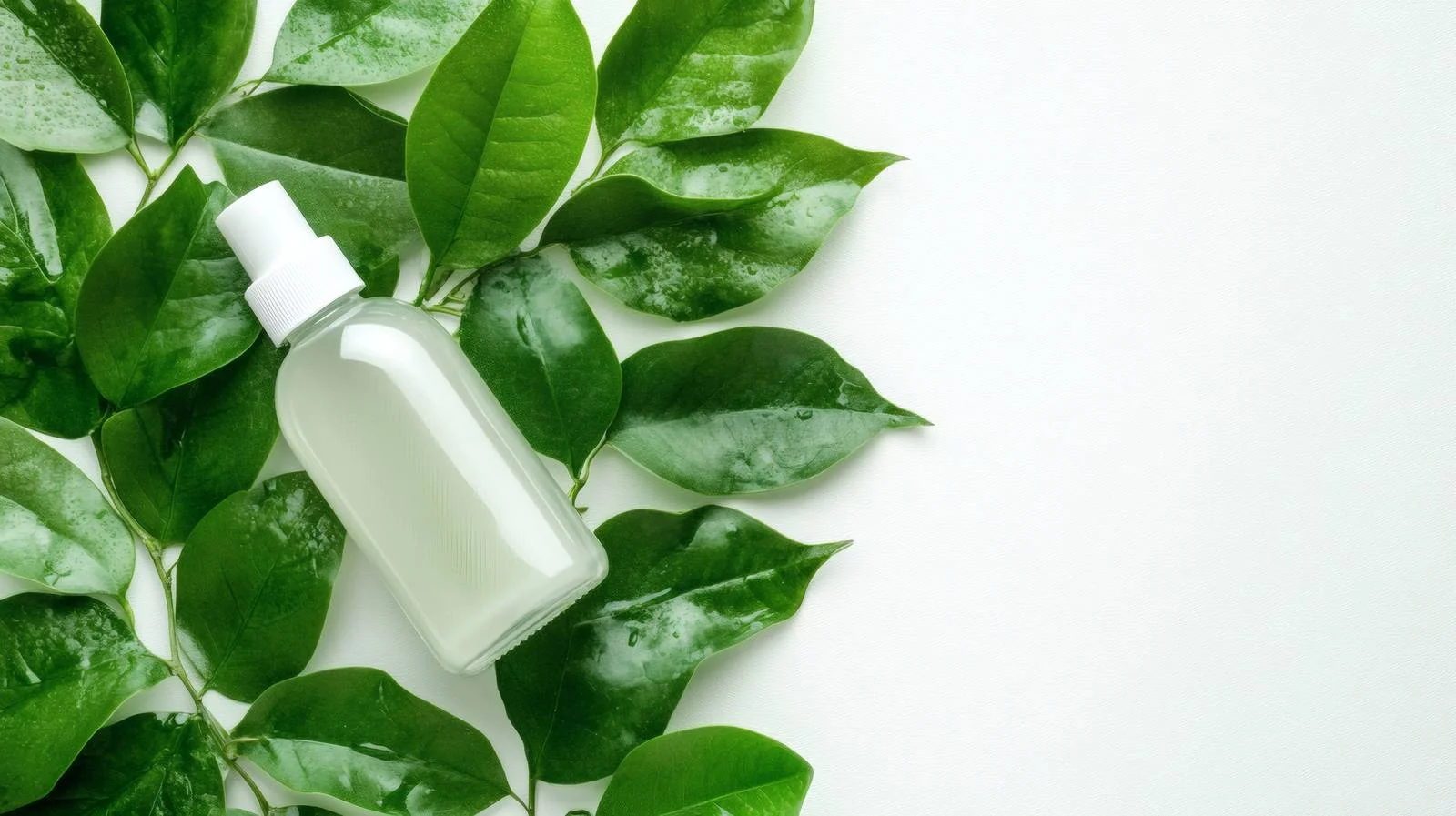 Luxurious Cosmetic Lotion on Fresh Leaves — free download from Dotvec