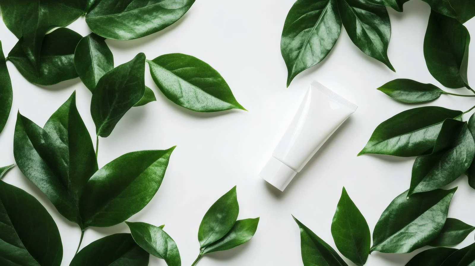 Elegant Cosmetic Product with Green Leaves — free download from Dotvec