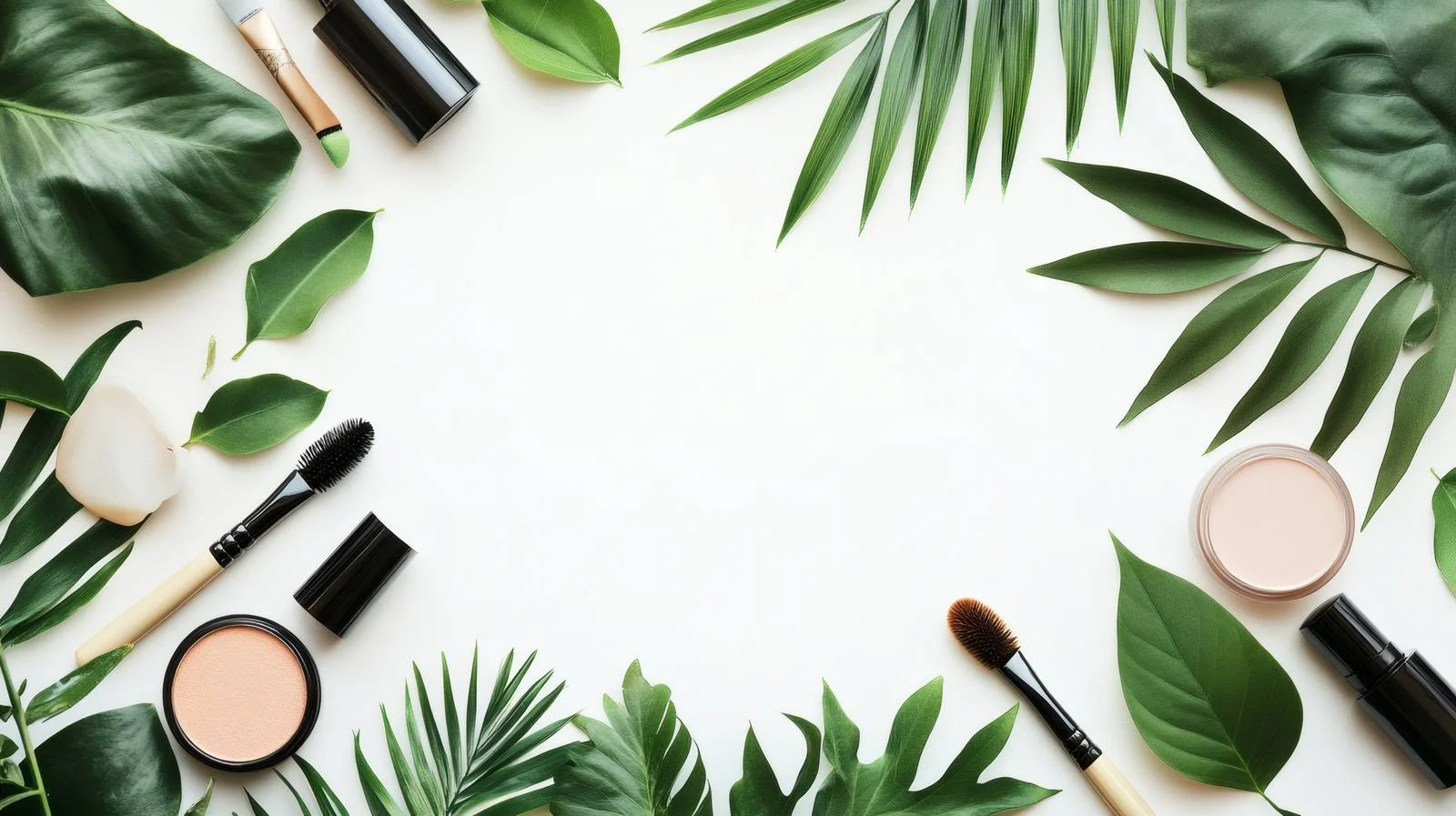 Elegant Cosmetic Products with Green Leaves — free download from Dotvec