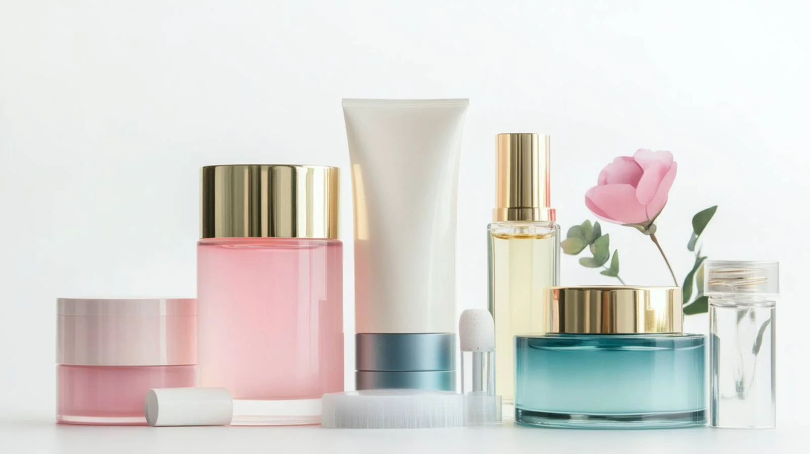 Luxury Skincare Products on White Background — free download from Dotvec