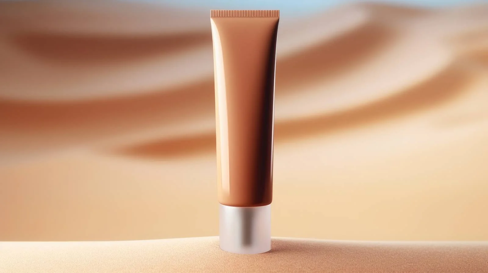 Luxury Cosmetic Tube on Sand Beach — free download from Dotvec