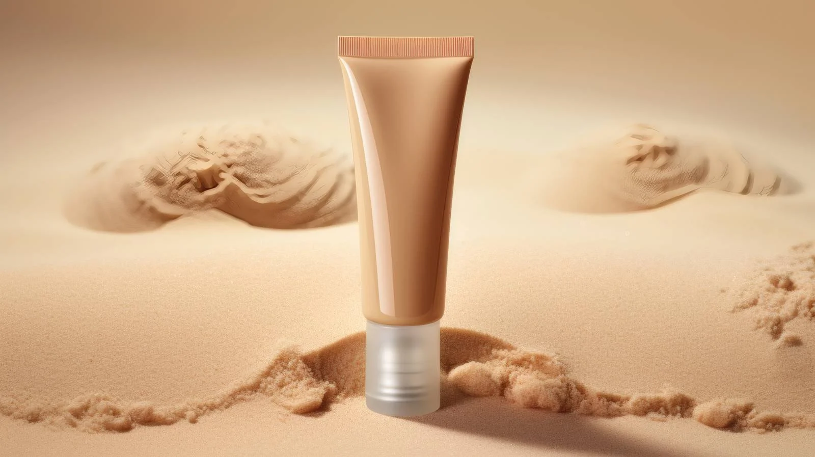 Elegant Cosmetic Tube on Sand, White Background — free download from Dotvec