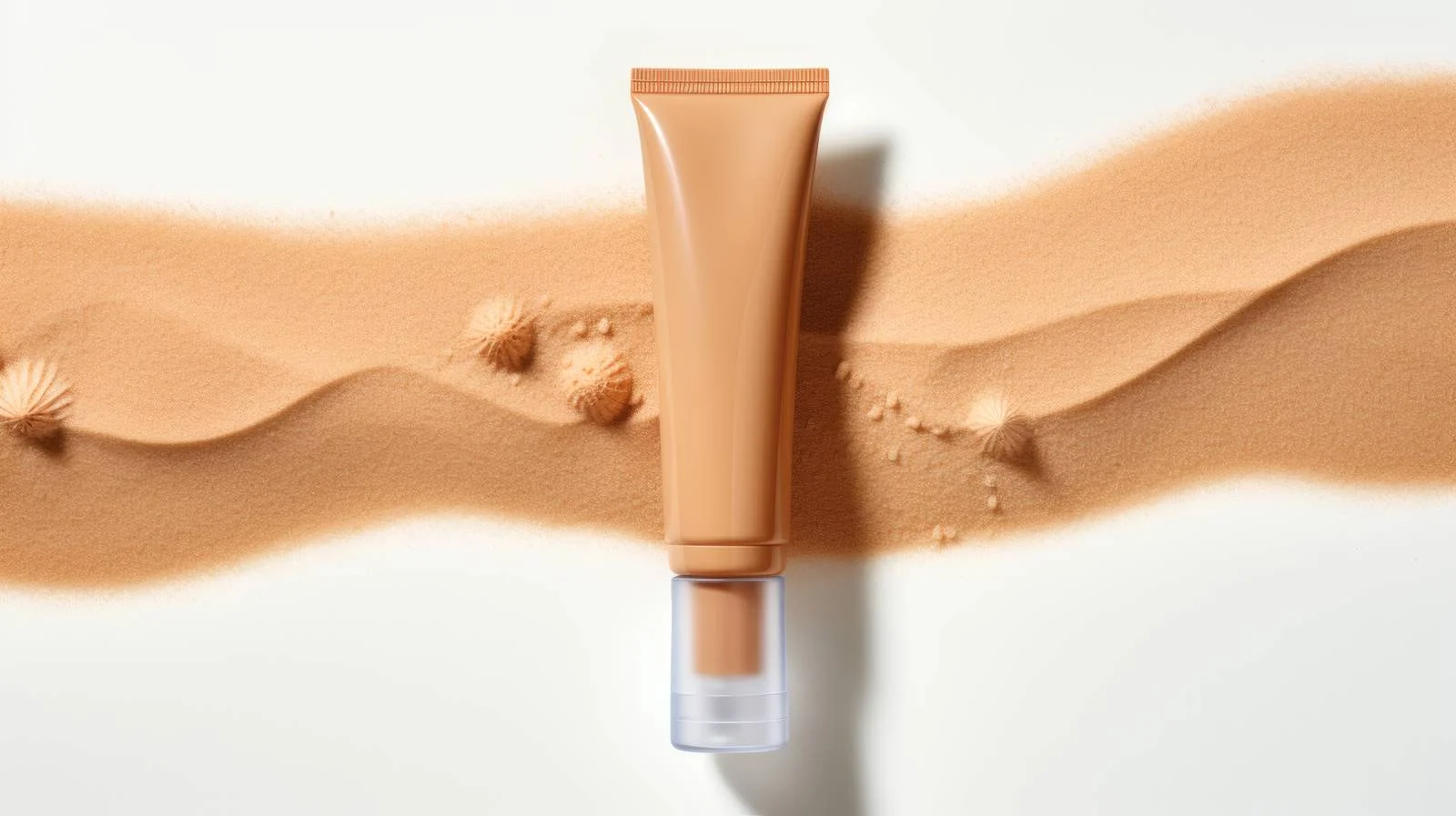 Luxurious Cosmetic Tube on Beach Sand — free download from Dotvec