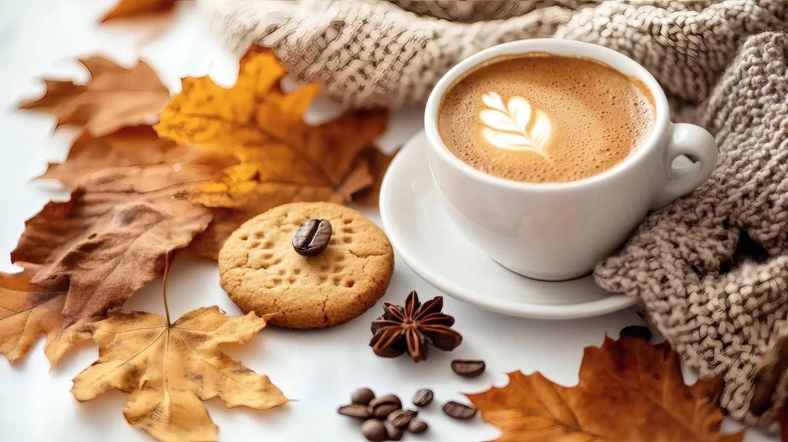 Autumn Coffee and Cookies Scene Isolated — free download from Dotvec