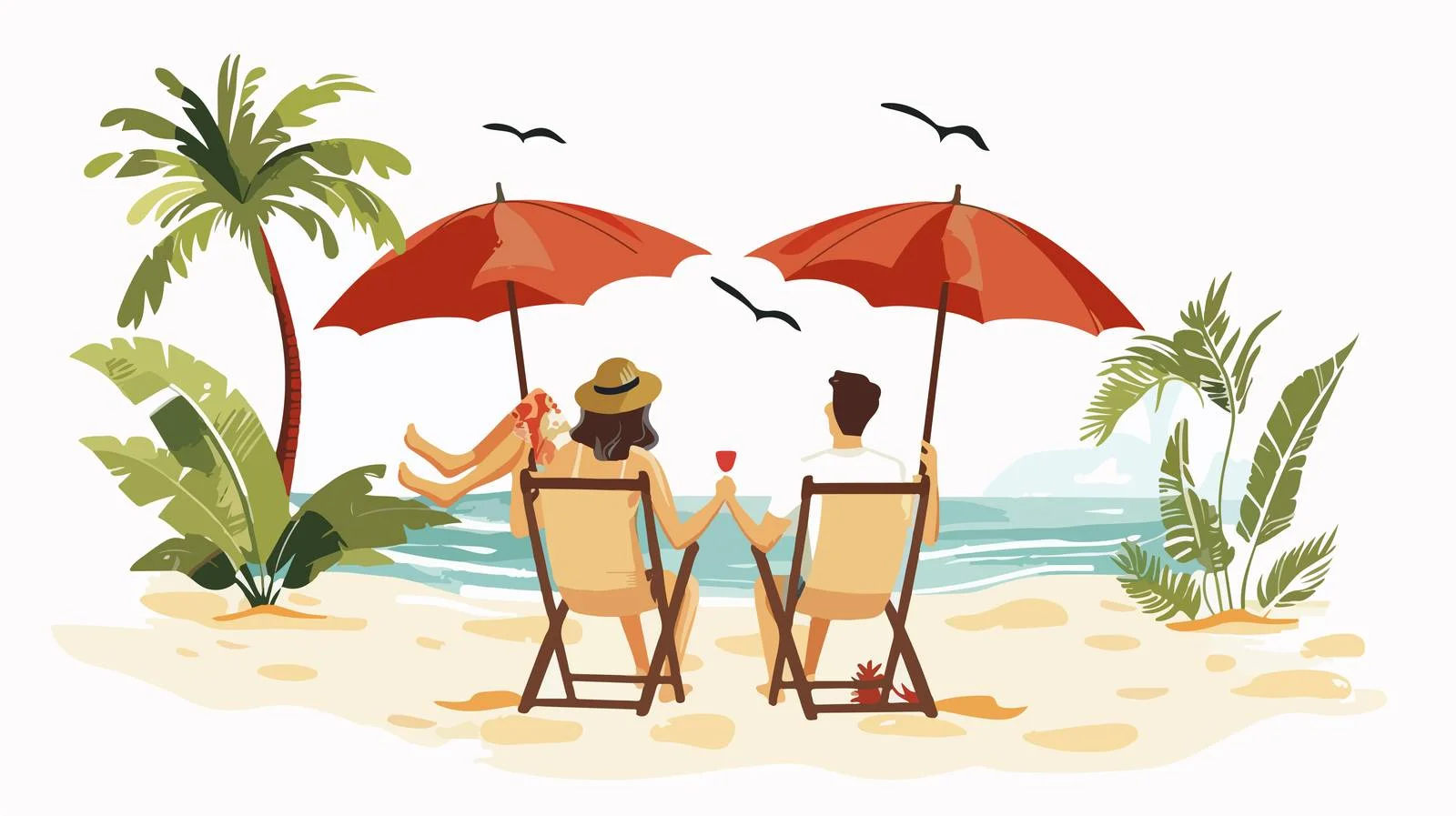 Romantic Beach Chair Love — free download from Dotvec