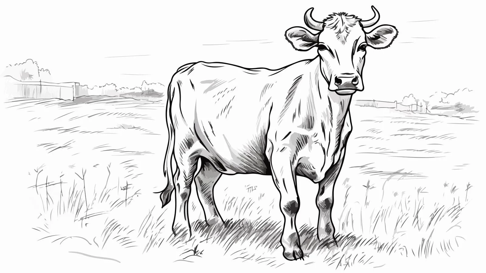 Cow Calf Engraved Illustration — free download from Dotvec