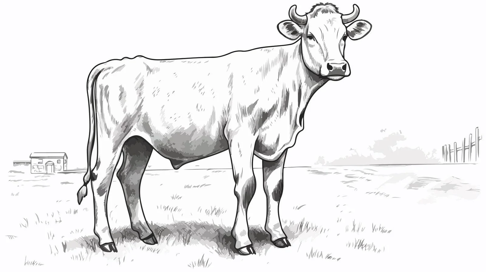 Cow and Calf Engraved Illustration — free download from Dotvec
