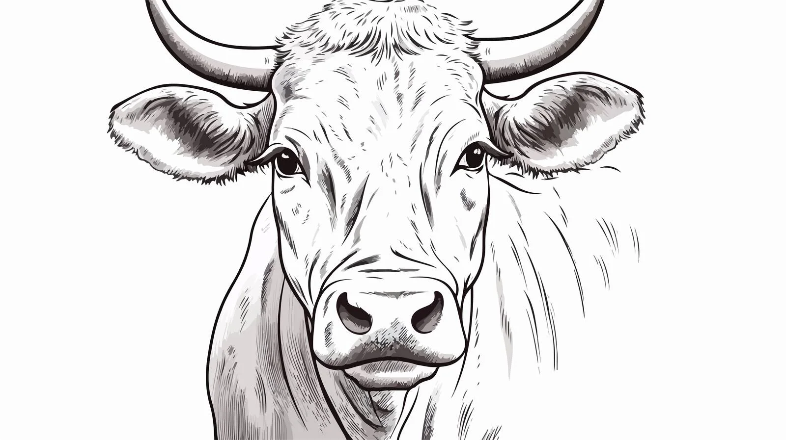 Detailed Cow Face Sketch Illustration — free download from Dotvec