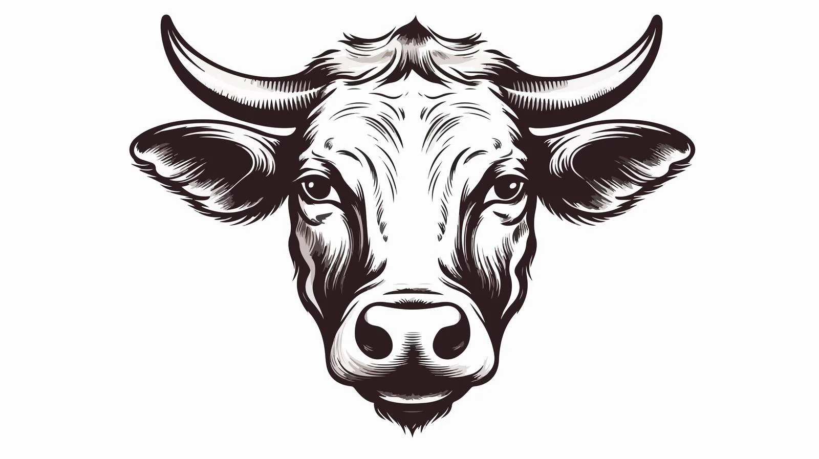 Detailed Cow Face Sketch Illustration — free download from Dotvec