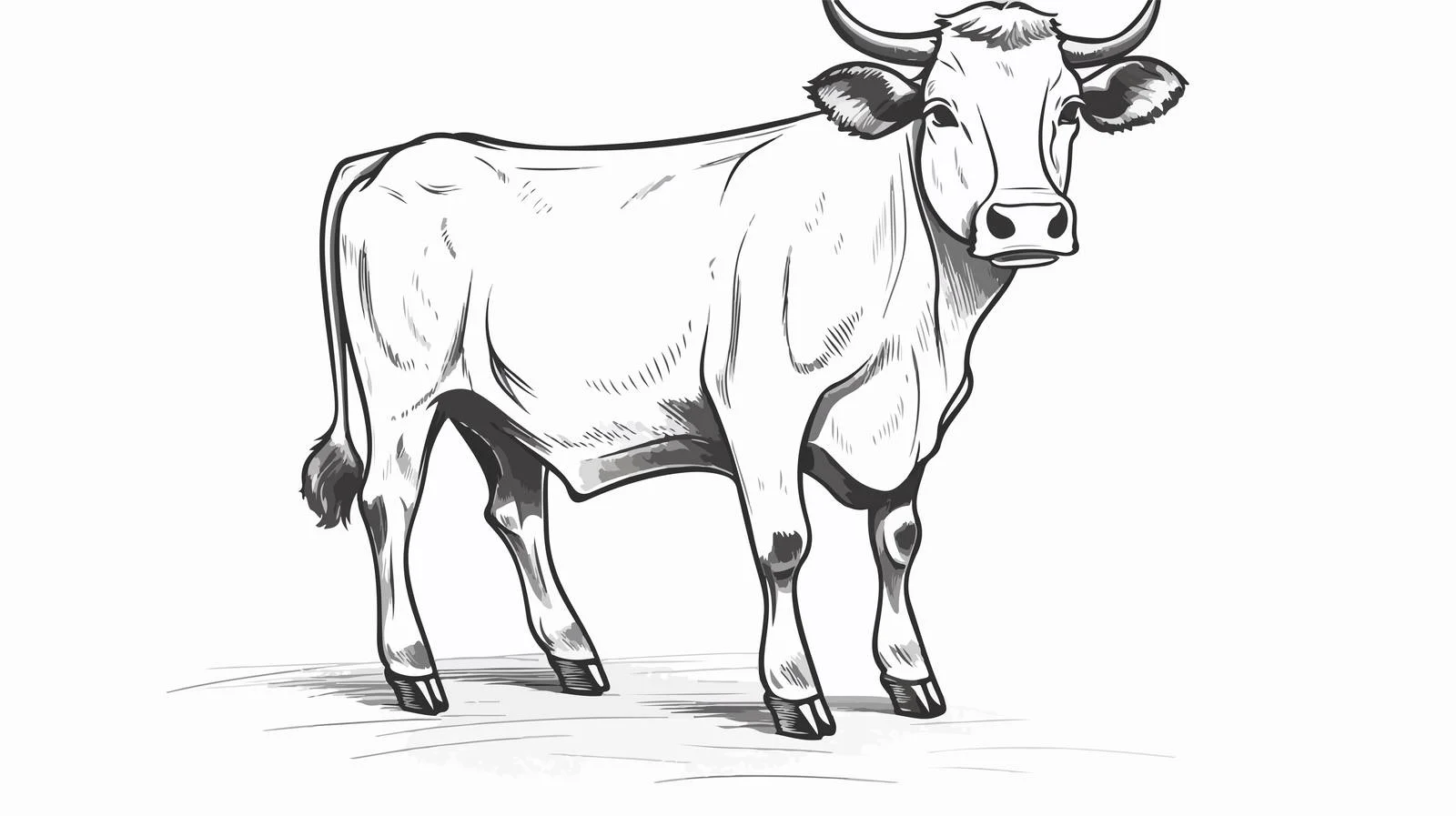 Detailed Cow Face Sketch Illustration — free download from Dotvec