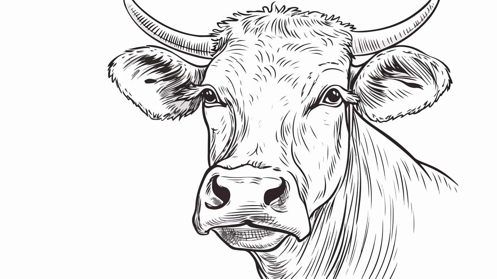 Hand-Drawn Cow Head Engraving Vector Sketch — free download from Dotvec