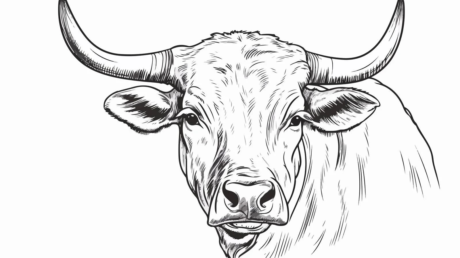 Cow Head Engraving Sketch Illustration — free download from Dotvec