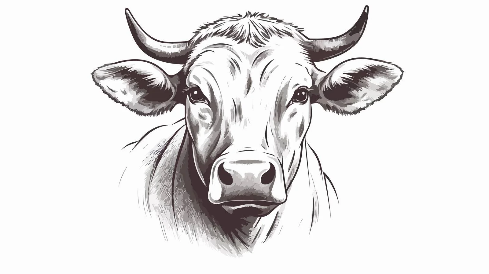 Vintage Cow Portrait Sketch — free download from Dotvec