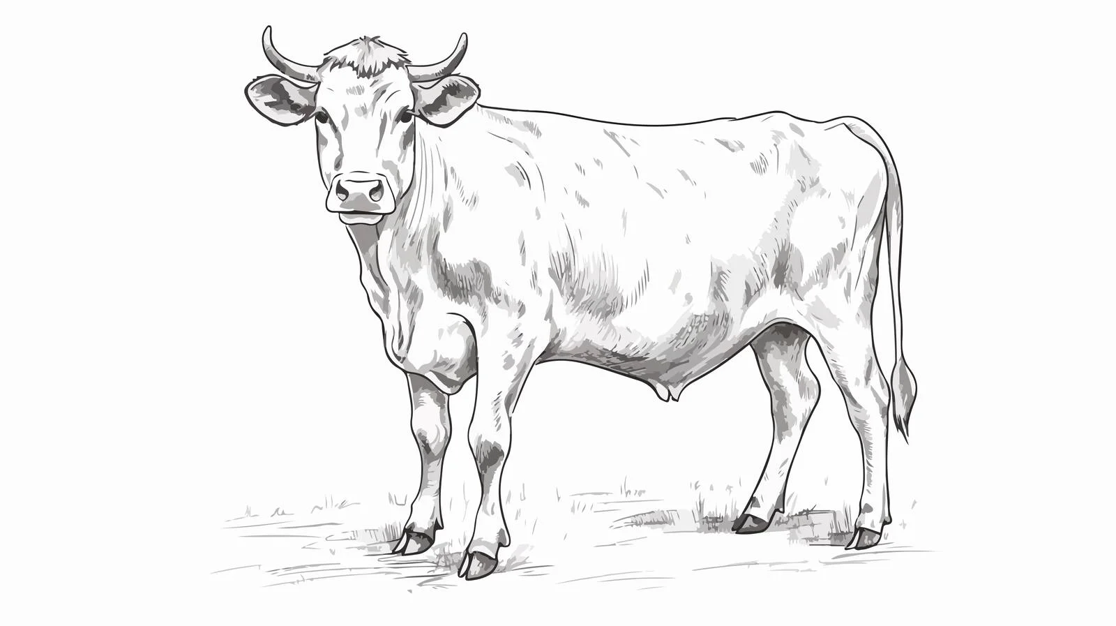 Vintage Hand-Drawn Cow Portrait Sketch — free download from Dotvec