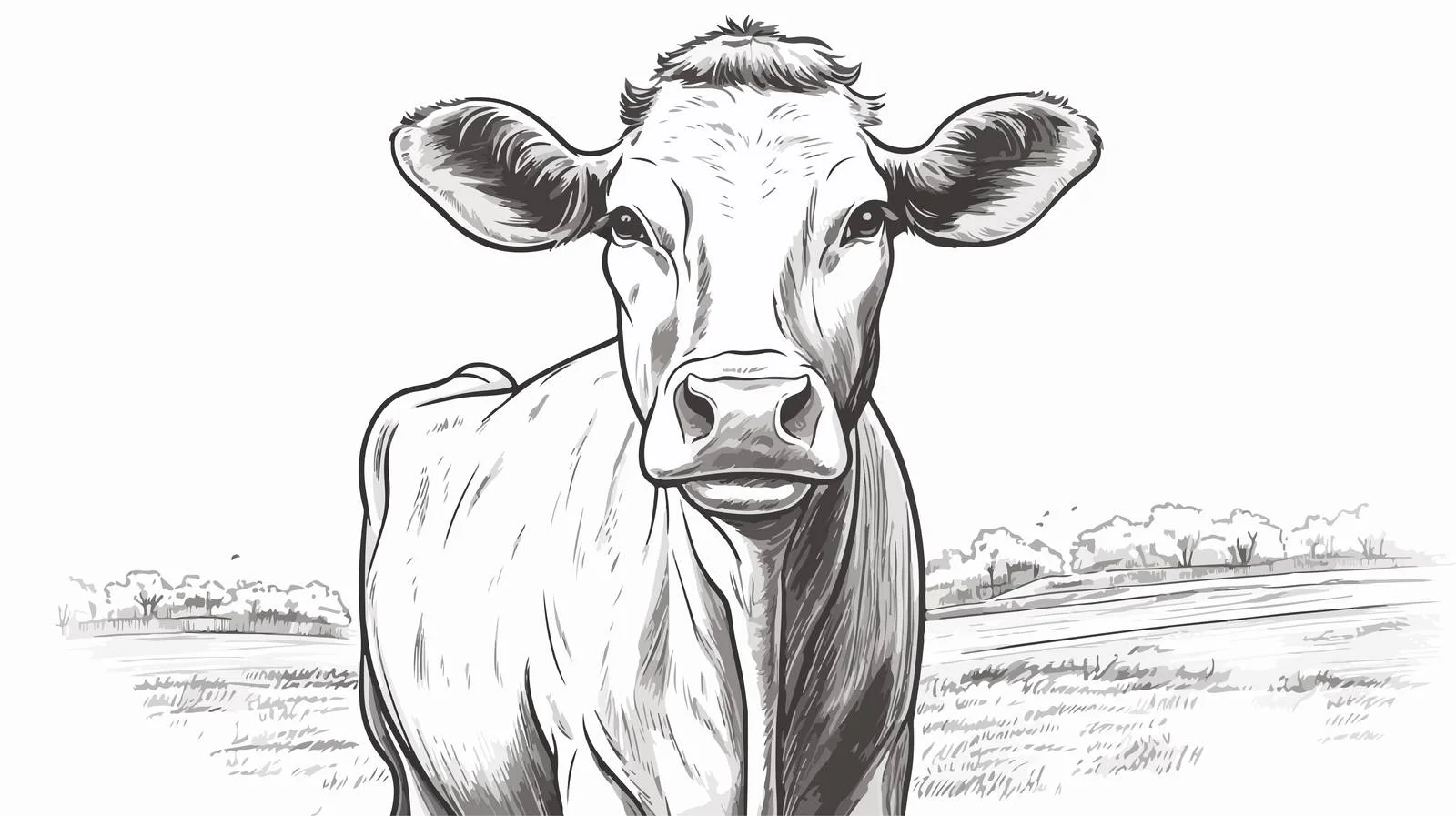 Vintage Cow Portrait Sketch — free download from Dotvec