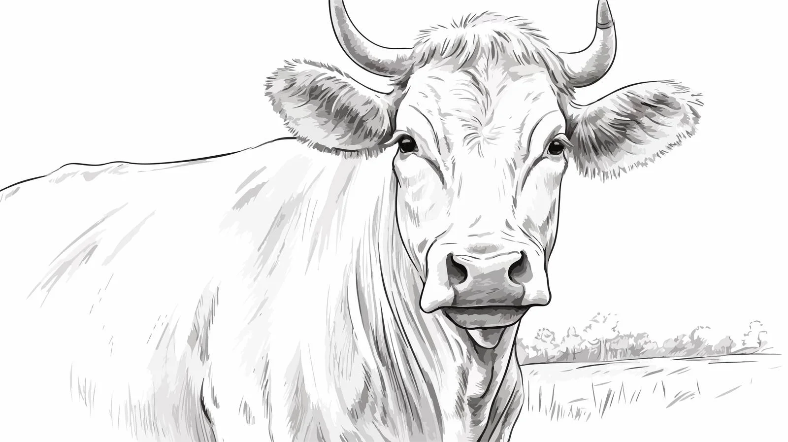 Hand-drawn Cow Portrait Sketch — free download from Dotvec