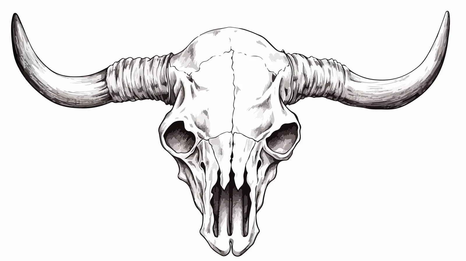 Hand-Drawn Cow Skull Doodle Vector Illustration — free download from Dotvec