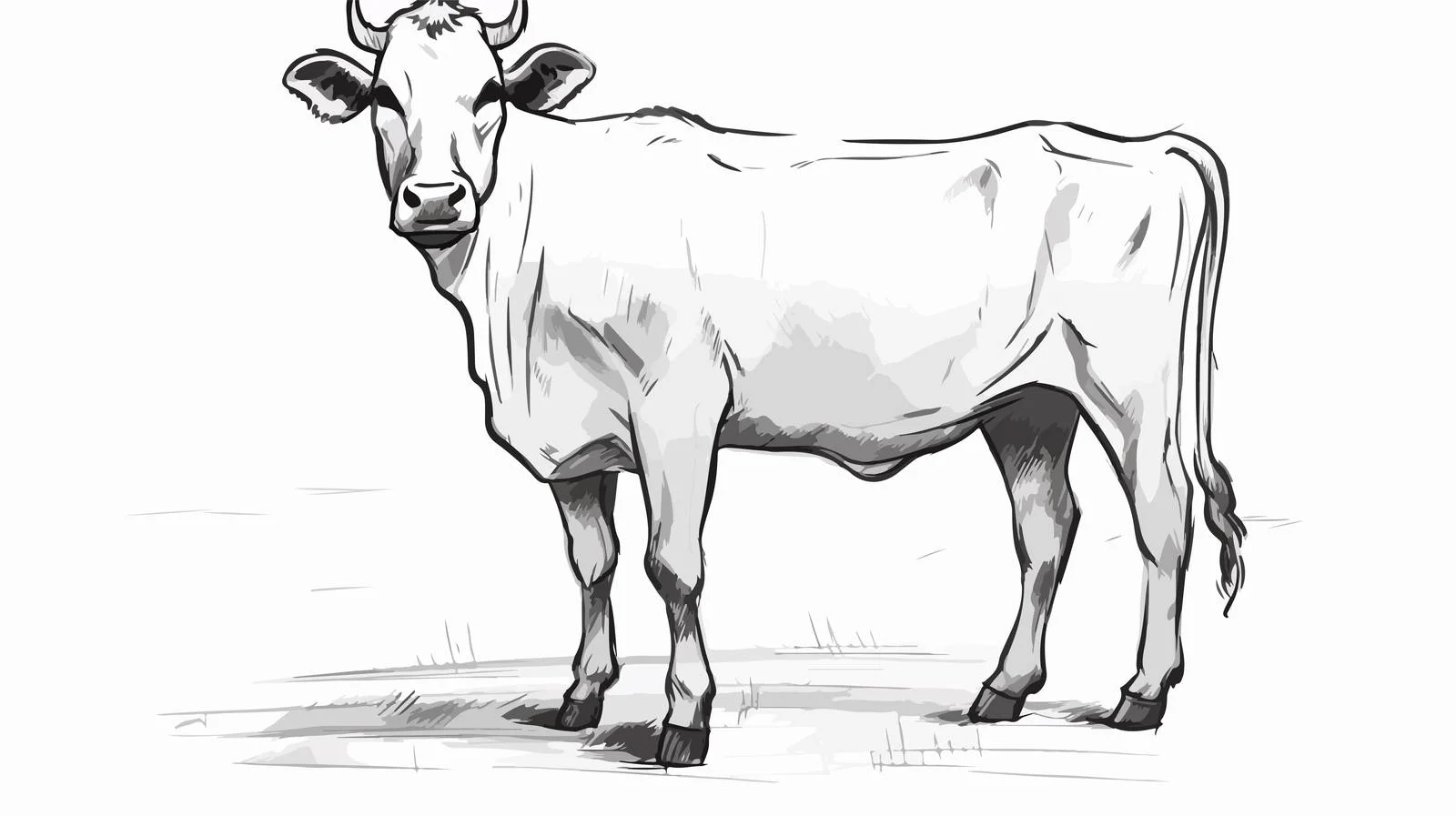 Hand-Drawn Cow Sketch for Farming — free download from Dotvec