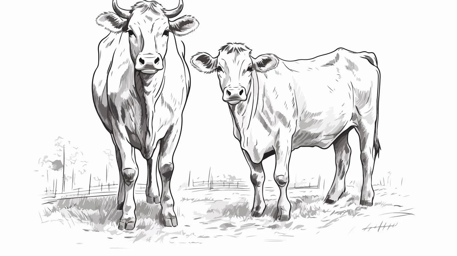 Doodle Style Cows Sketch Illustration — free download from Dotvec