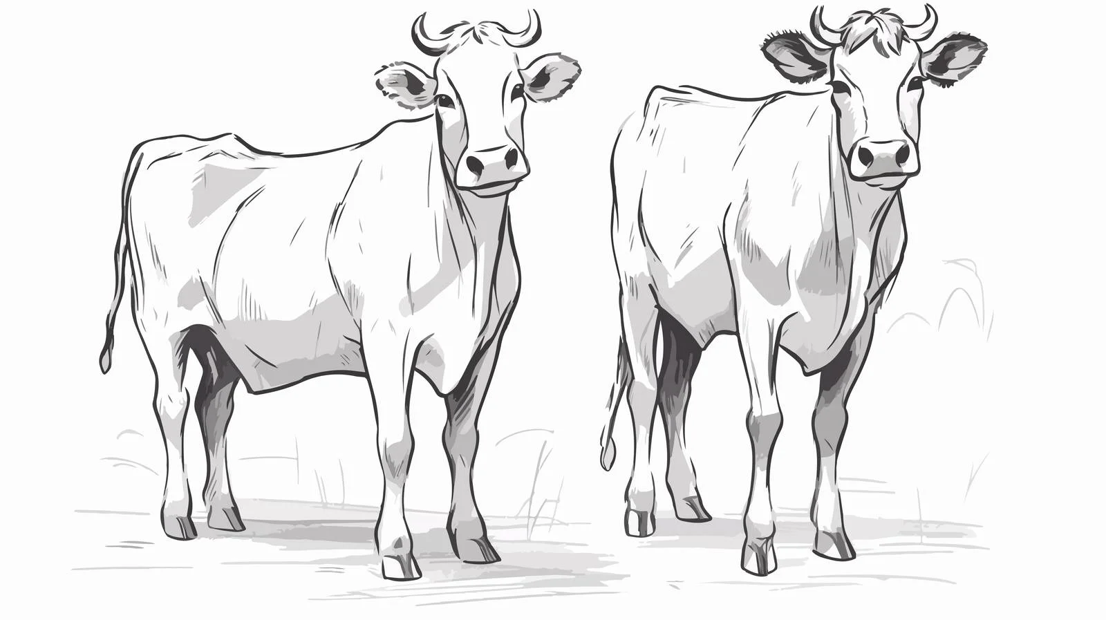 Hand-Drawn Doodle Style Cow Sketch — free download from Dotvec