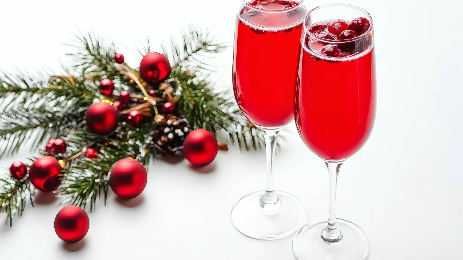 Festive Cranberry Mimosa on White Background — free download from Dotvec